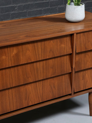 Mid Century Modern Walnut Dresser with Louvered Fronts, c.1960's