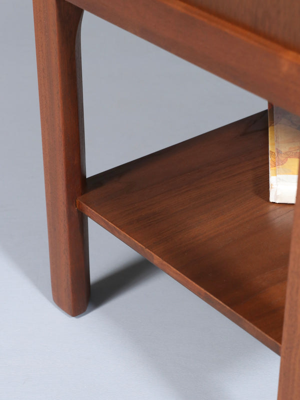 Pair of Mid-Century Modern Walnut Night Stands w/ Bookshelf by Albert Furniture, c.1960’s