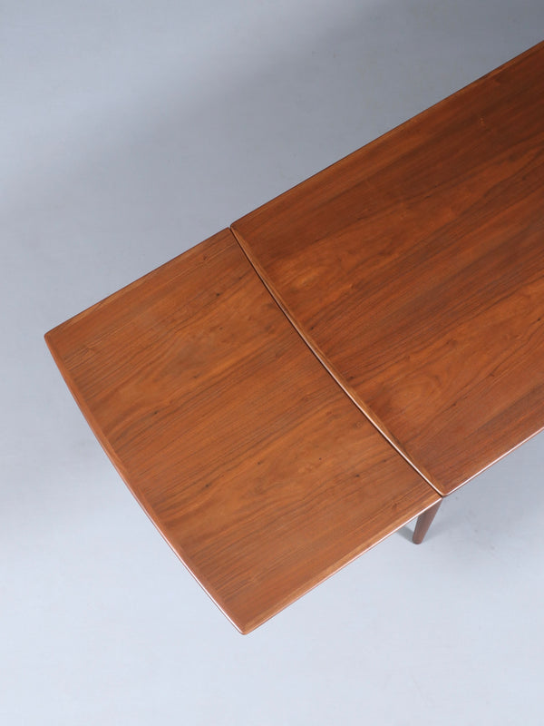 Expanding Mid-Century Danish Modern Walnut Draw-Leaf Dining Table, c.1950’s