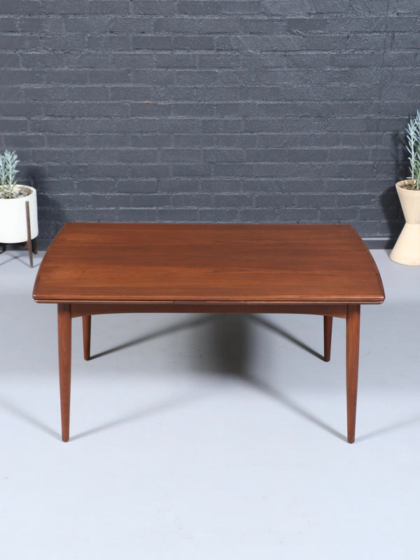 Expanding Mid-Century Danish Modern Walnut Draw-Leaf Dining Table, c.1950’s