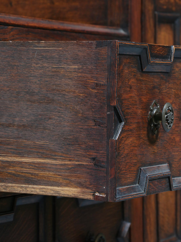 English Jacobean Style Oak Sideboard w/ Barley-Twist Legs, c.1900’s