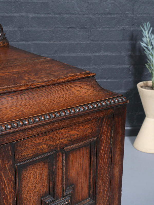 English Jacobean Style Oak Sideboard w/ Barley-Twist Legs, c.1900’s