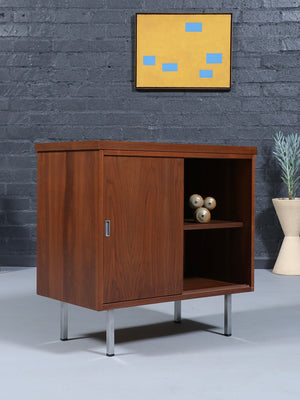 Mid-Century Modern Walnut Cabinet w/ Chrome Legs, c.1960’s