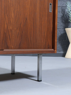 Mid-Century Modern Walnut Cabinet w/ Chrome Legs, c.1960’s