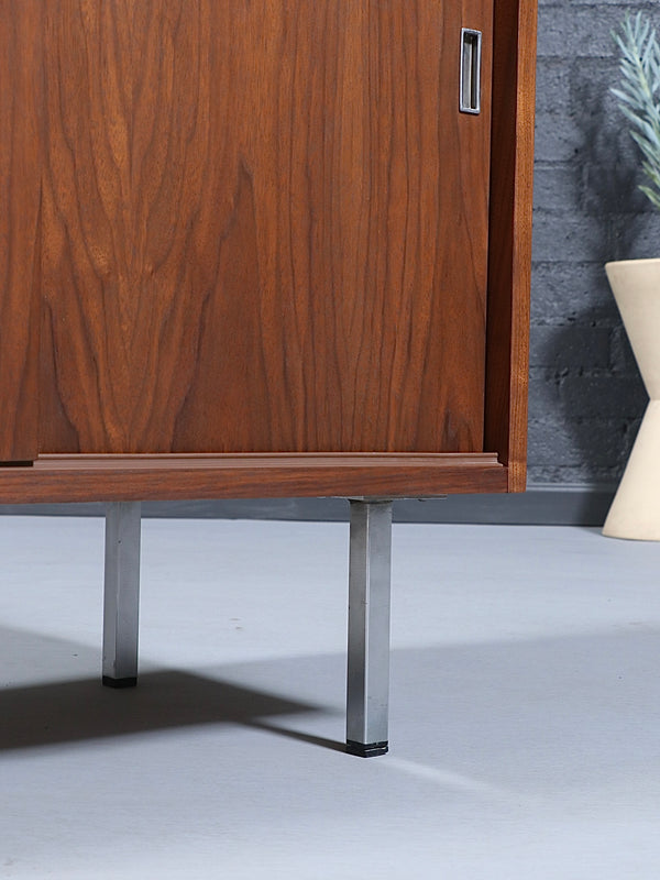 Mid-Century Modern Walnut Cabinet w/ Chrome Legs, c.1960’s
