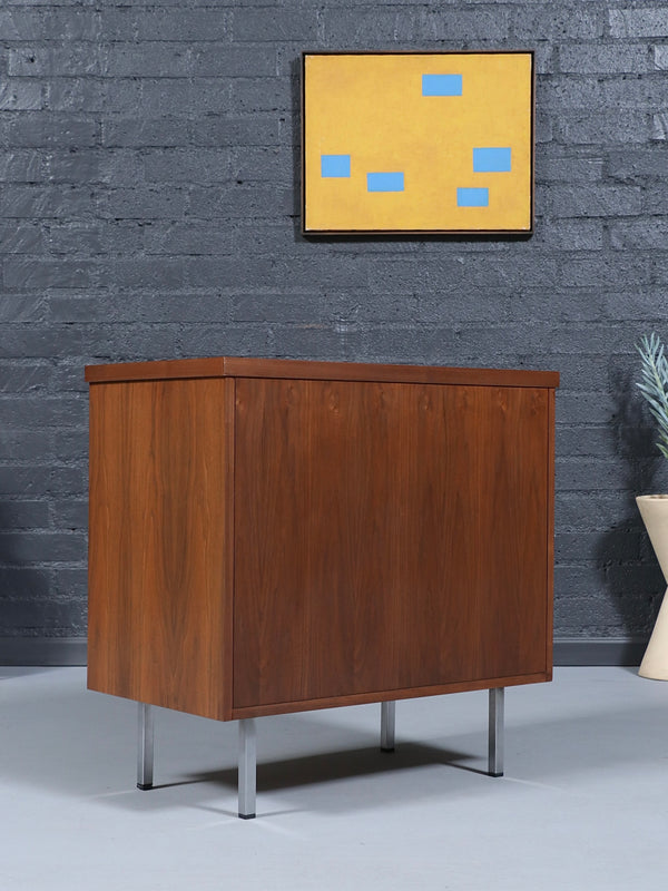 Mid-Century Modern Walnut Cabinet w/ Chrome Legs, c.1960’s
