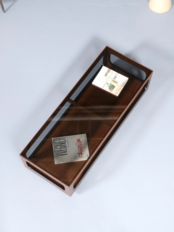 Mid-Century Modern Walnut & Smoke Glass Coffee Table by Lane, c.1960’s