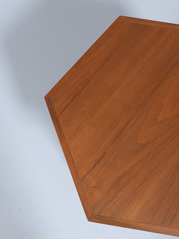 Mid-Century Modern Hexagonal Walnut Side Table, c.1960’s