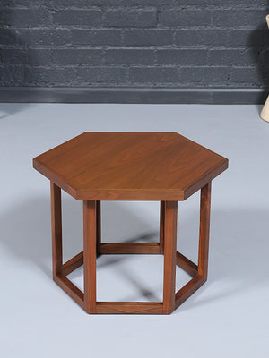 Mid-Century Modern Hexagonal Walnut Side Table, c.1960’s