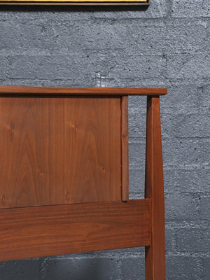 Mid-Century Modern Sculpted Walnut Full Size Bed Frame, c.1960’s