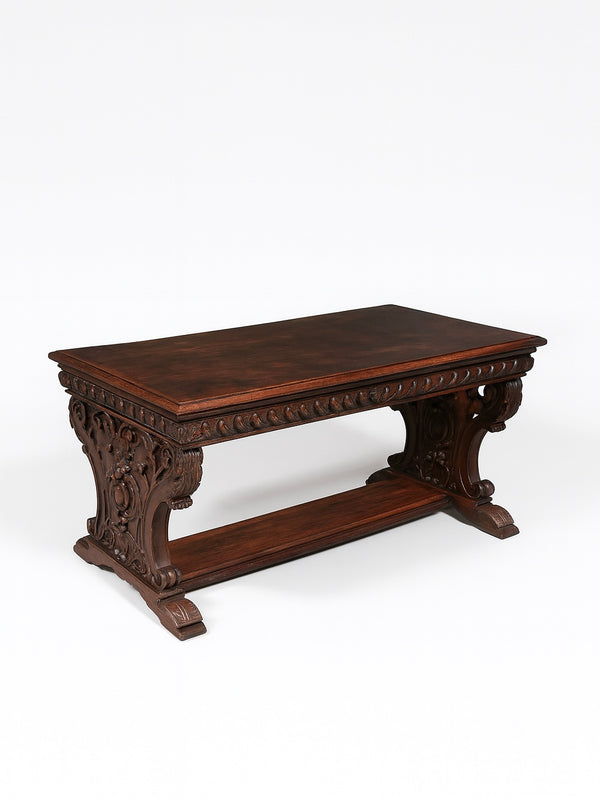 Italian Renaissance Style Carved Mahogany Table or Desk, c.1920’s