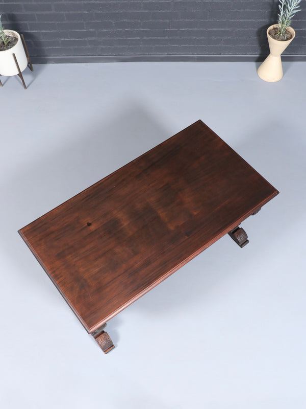 Italian Renaissance Style Carved Mahogany Table or Desk, c.1920’s