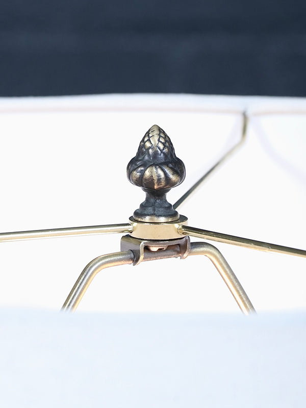 French Neoclassical Style Brass & Onyx Stone Table Lamp, c.1950’s