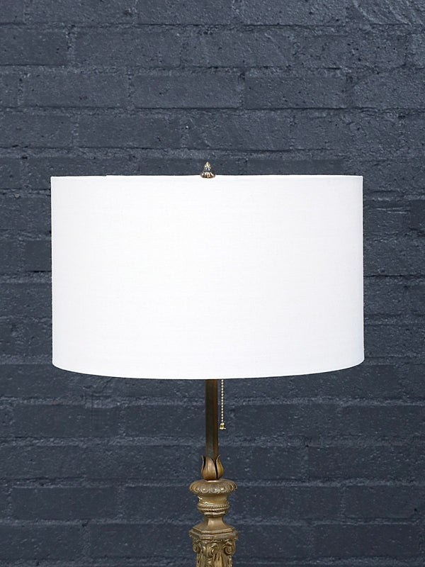 French Neoclassical Style Brass & Onyx Stone Table Lamp, c.1950’s