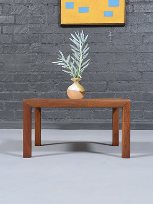 Mid-Century Modern Walnut Side Table w/ Inlaid Shell Top, c.1950’s