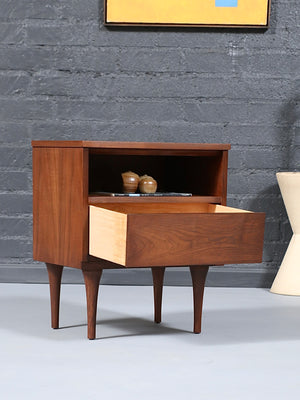 Single Mid-Century Modern Night Stand w/ Bookcase by L.A. Period, c.1960’s