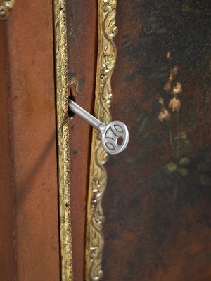French Louis XV Style Vernis Martin Hand-Painted Bombé Cabinet w/ Ormolu Mounts, c.1920’s