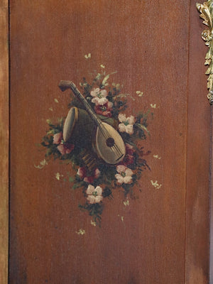 French Louis XV Style Vernis Martin Hand-Painted Bombé Cabinet w/ Ormolu Mounts, c.1920’s