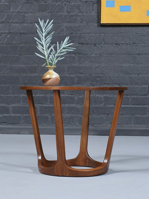 Mid-Century Modern Walnut & Glass Side Table, c.1960’s