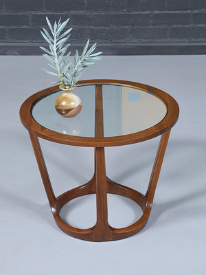 Mid-Century Modern Walnut & Glass Side Table, c.1960’s