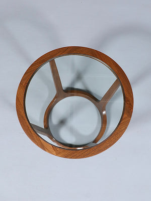 Mid-Century Modern Walnut & Glass Side Table, c.1960’s