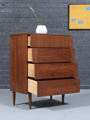 Mid-Century Modern Highboy Dresser w/ Slatted Drawers, c.1960’s