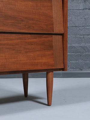 Mid-Century Modern Highboy Dresser w/ Slatted Drawers, c.1960’s