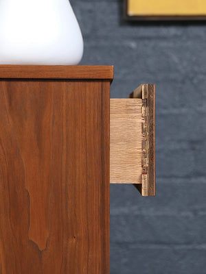 Mid-Century Modern Highboy Dresser w/ Slatted Drawers, c.1960’s