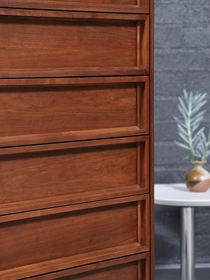 John Keal Walnut Highboy Dresser for Brown Saltman, c.1960’s