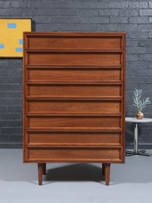 John Keal Walnut Highboy Dresser for Brown Saltman, c.1960’s