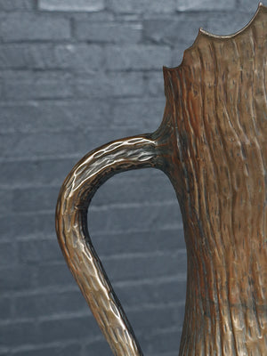 Italian Hammered Brass Tree Trunk Umbrella Stand by Egidio Casagrande, c.1950’s