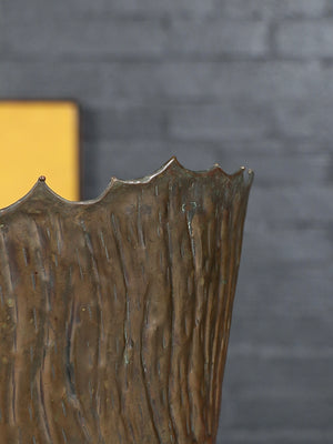 Italian Hammered Brass Tree Trunk Umbrella Stand by Egidio Casagrande, c.1950’s