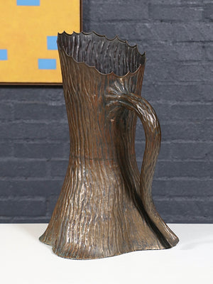 Italian Hammered Brass Tree Trunk Umbrella Stand by Egidio Casagrande, c.1950’s