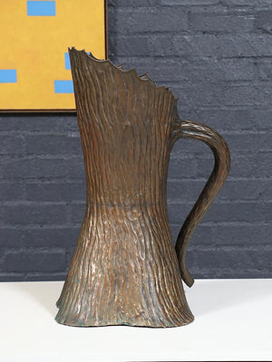 Italian Hammered Brass Tree Trunk Umbrella Stand by Egidio Casagrande, c.1950’s