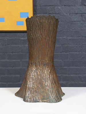 Italian Hammered Brass Tree Trunk Umbrella Stand by Egidio Casagrande, c.1950’s
