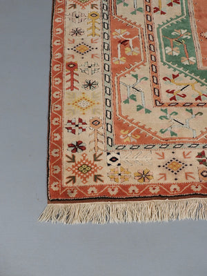 Vintage Turkish Anatolian Hand-Knotted Wool Rug w/ Tribal Geometric Motifs, c.1960’s