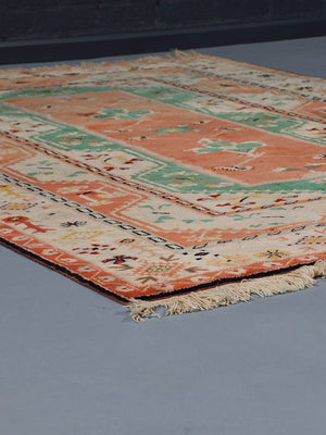 Vintage Turkish Anatolian Hand-Knotted Wool Rug w/ Tribal Geometric Motifs, c.1960’s