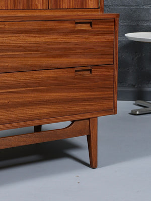 Mid-Century Modern Zebrawood Highboy Dresser by American of Martinsville, c.1960’s