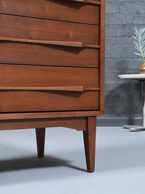 Mid-Century Modern Two-Tone Blue & Beige Lacquered Highboy Dresser, c.1960’s