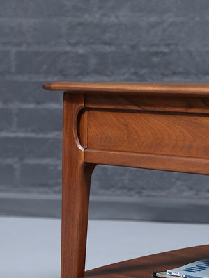 Pair of Mid-Century Modern Side Tables w/ Bookshelves by Mersman, c.1960’s