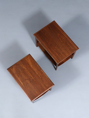 Pair of Mid-Century Modern Side Tables w/ Bookshelves by Mersman, c.1960’s