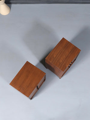 Pair of Mid-Century Modern Sculpted Walnut Night Stands by Vanleigh, c.1960’s