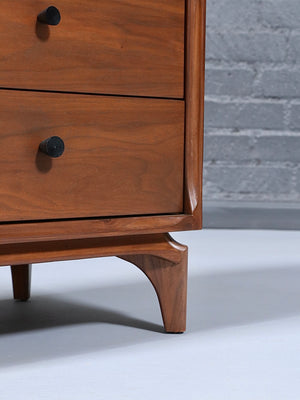 Pair of Mid-Century Modern Sculpted Walnut Night Stands by Vanleigh, c.1960’s