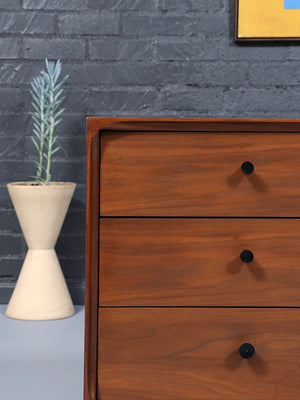 Pair of Mid-Century Modern Sculpted Walnut Night Stands by Vanleigh, c.1960’s