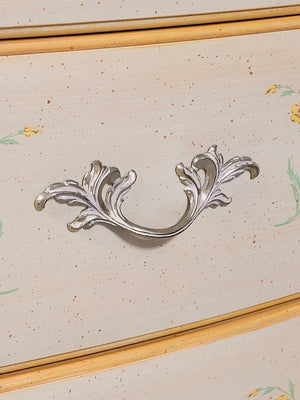 Vintage French Provincial Hand-Painted Cream Dresser w/ Cabriole Legs, c.1970’s