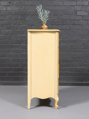 Vintage French Provincial Hand-Painted Cream Dresser w/ Cabriole Legs, c.1970’s