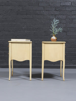 Pair of French Provincial Style “Limoges” Painted Night Stands by Drexel, c.1960’s