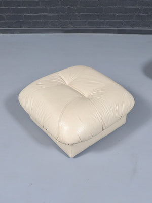 Pair of Italian Post Modern Leather Stools by Chateau D'ax, c.1980’s