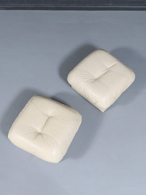 Pair of Italian Post Modern Leather Stools by Chateau D'ax, c.1980’s