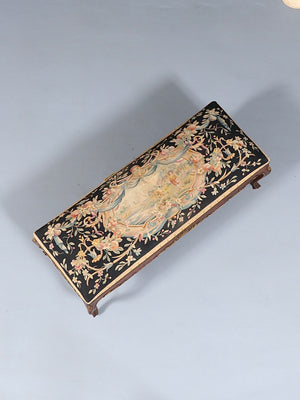 French Louis XV Style Carved Walnut Upholstered Bench w/ Gilt Accents, c.1920’s